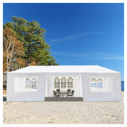 image-3*9m 7-Sided Iron PE Cloth Spiral Pipe Pergola