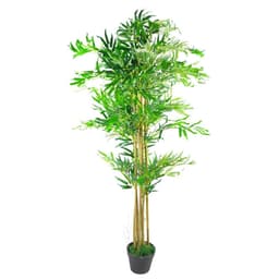 image-150cm (5ft) Realistic Artificial Bamboo Plants Trees - XL with Silver Metal Planter