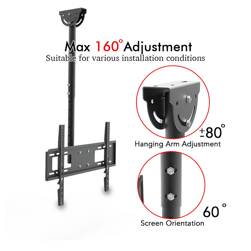 image-TMC-7006 Ceiling Mount TV Wall Bracket Roof Rack Pole Retractable For 32"-70" Flat Screen