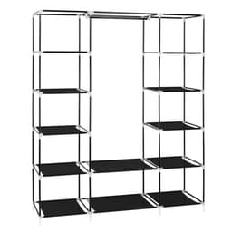 image-69" Portable Clothes Closet Wardrobe Storage Organizer with Non-Woven Fabric Quick and Easy to Assemble Extra Strong and Durable Black