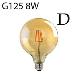 image-G125 E27 8W Edison Style LED filament Globe shape Retro Vintage Amber light bulb
