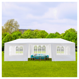 image-3*9m 7-Sided Iron PE Cloth Spiral Pipe Pergola