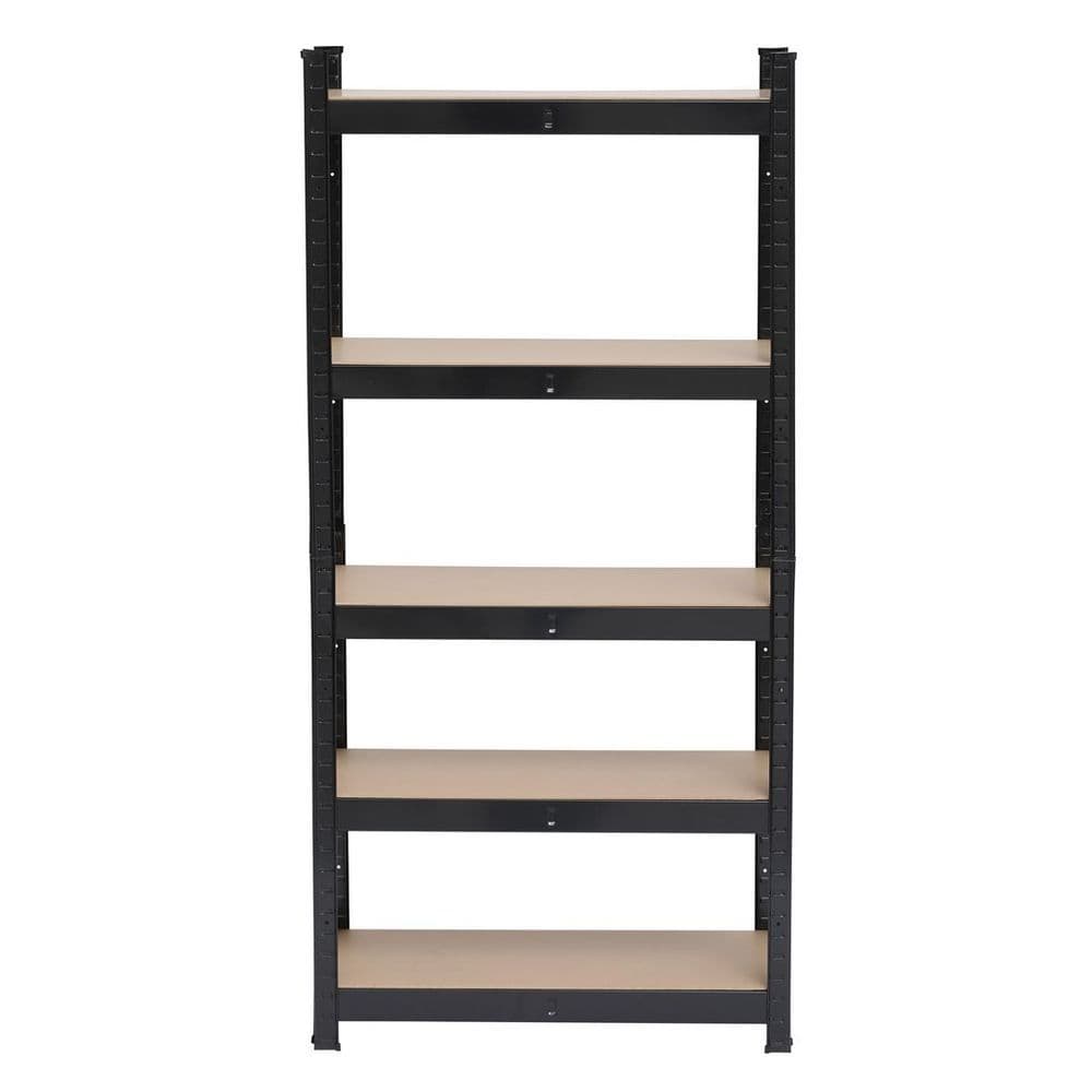 image-5 Tier Heavy Duty Metal Shelving Rack Unit Garage Storage Shelf Black UK