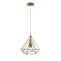 image-Gold Vintage Industrial E27 Ceiling Hanging Light Cage Shade Loft Style Metal Ceiling Pendant Lamp