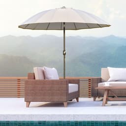 image-255cm Patio Parasol Umbrella Market Table Parasol 18 Sturdy Ribs