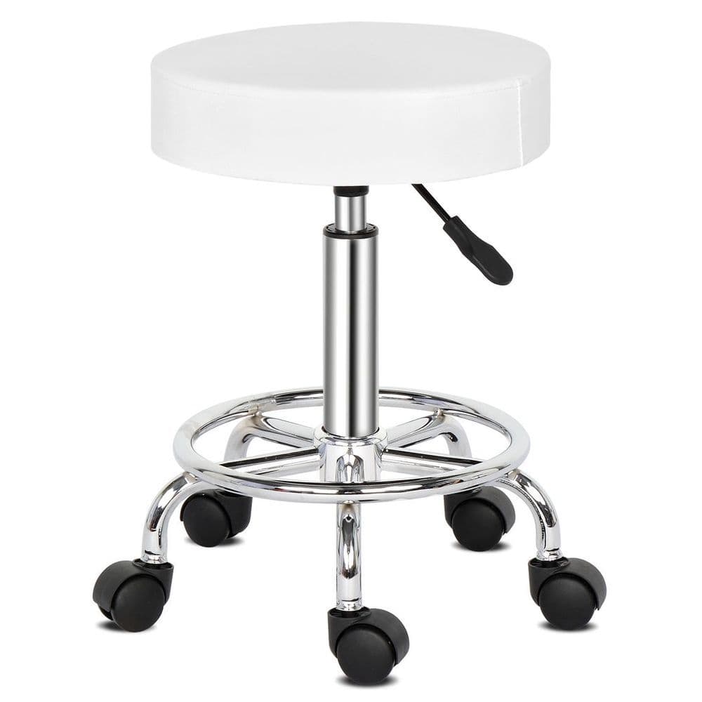 image-Round Stool Ha Ha Feet Rotation Bar Stool White