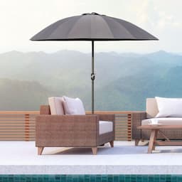 image-255cm Patio Parasol Umbrella Market Table Parasol 18 Sturdy Ribs