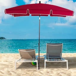 image-Aluminium Sun Umbrella Parasol Patio Garden Tilt 2M x 1.25M