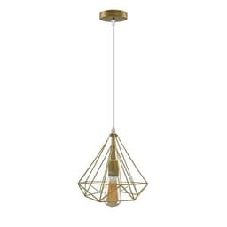 image-Gold Vintage Industrial E27 Ceiling Hanging Light Cage Shade Loft Style Metal Ceiling Pendant Lamp