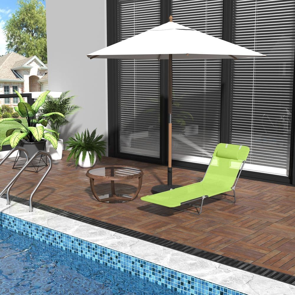 image-Sun Bed Chair Garden Lounger Recliner Adjustable Back Relaxer Chair Furniture