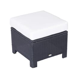 image-Rattan Footstool Wicker Ottoman with Padded Seat Cushion Furniture 50x50x35 cm