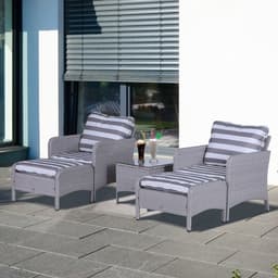 image-5-Piece PE Rattan Outdoor Garden Furniture Set