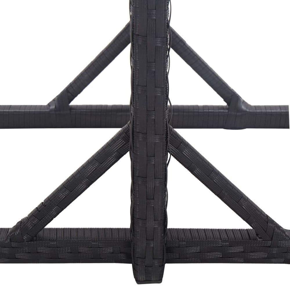 image-Garden Table Black 110x53x72 cm Glass and Poly Rattan