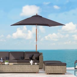 image-2 x 1.5m Patio Garden Parasol Sunshade Canopy Outdoor Backyard Furniture 6 Ribs