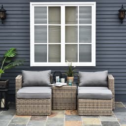 image-5 Pcs PE Rattan Armchair Outdoor Garden Seating Comfort Balcony Home