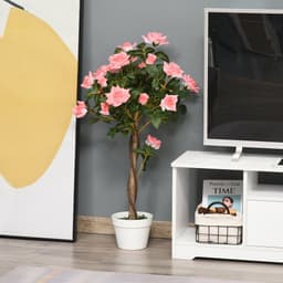 image-Artificial Camellia Tree Fake 21 Flowers & Nursery Pot Decor, 90cm