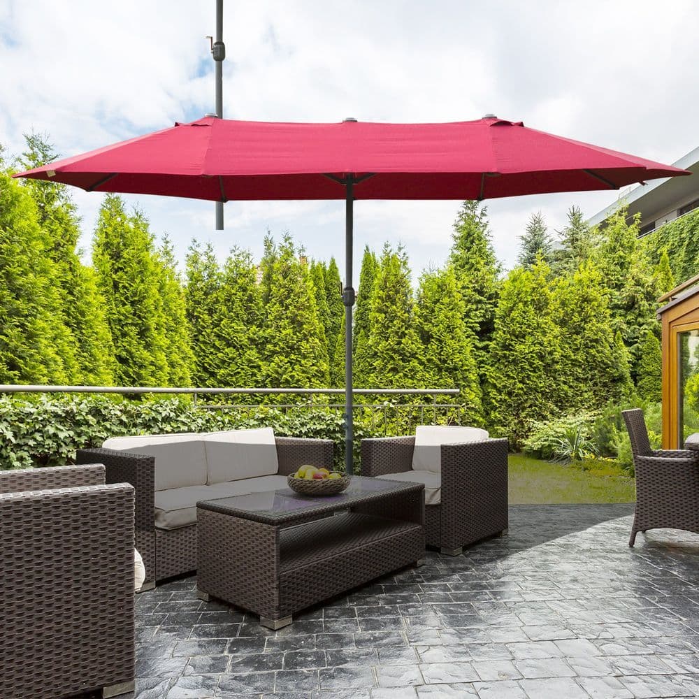 image-4.6m Garden Parasol Double-Sided Sun Umbrella Market Shelter Canopy