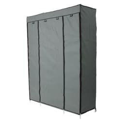 image-5-Layer 12-Compartment Non-woven Fabric Wardrobe Portable Closet Gray (133x46x170cm)