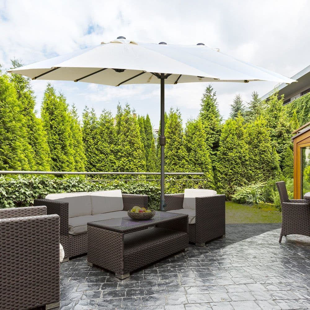 image-4.6m Garden Parasol Double-Sided Sun Umbrella Market Shelter Canopy