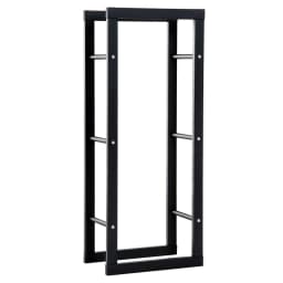 image-Tall Metal Firewood Log Holder Rack Double Tier Fireplace Log Storage Cradle