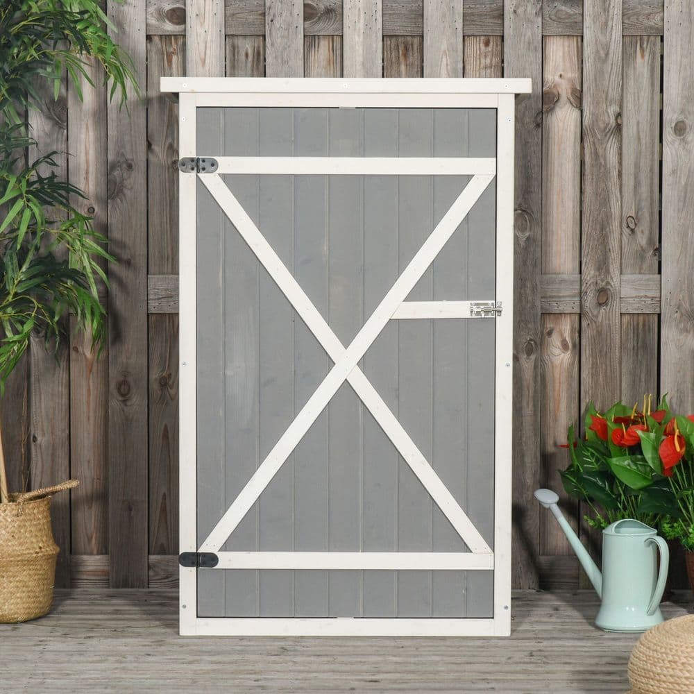 image-Wooden Garden Storage Shed Fir Wood Tool Cabinet