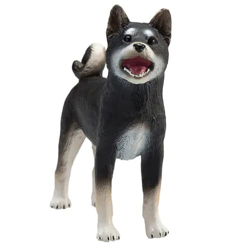 image-Shiba Inu Black Dog Figurine Realistic Pet Model