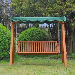 image-3-Seater Wooden Garden Swing Chair Seat Bench