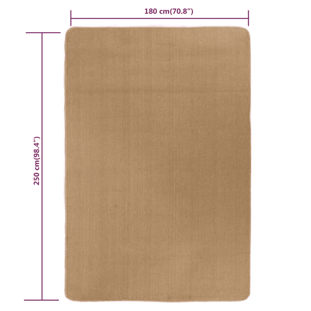 image-vidaXL Area Rug Jute with Latex Backing 180x250 cm