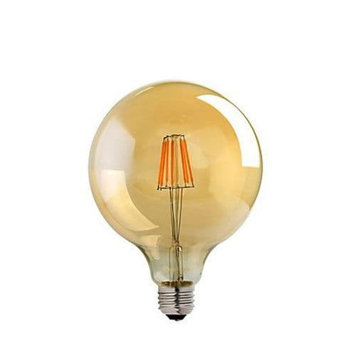image-G125 E27 8W Edison Style LED filament Globe shape Retro Vintage Amber light bulb