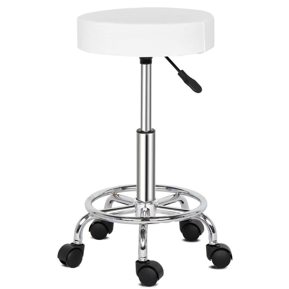 image-Round Stool Ha Ha Feet Rotation Bar Stool White