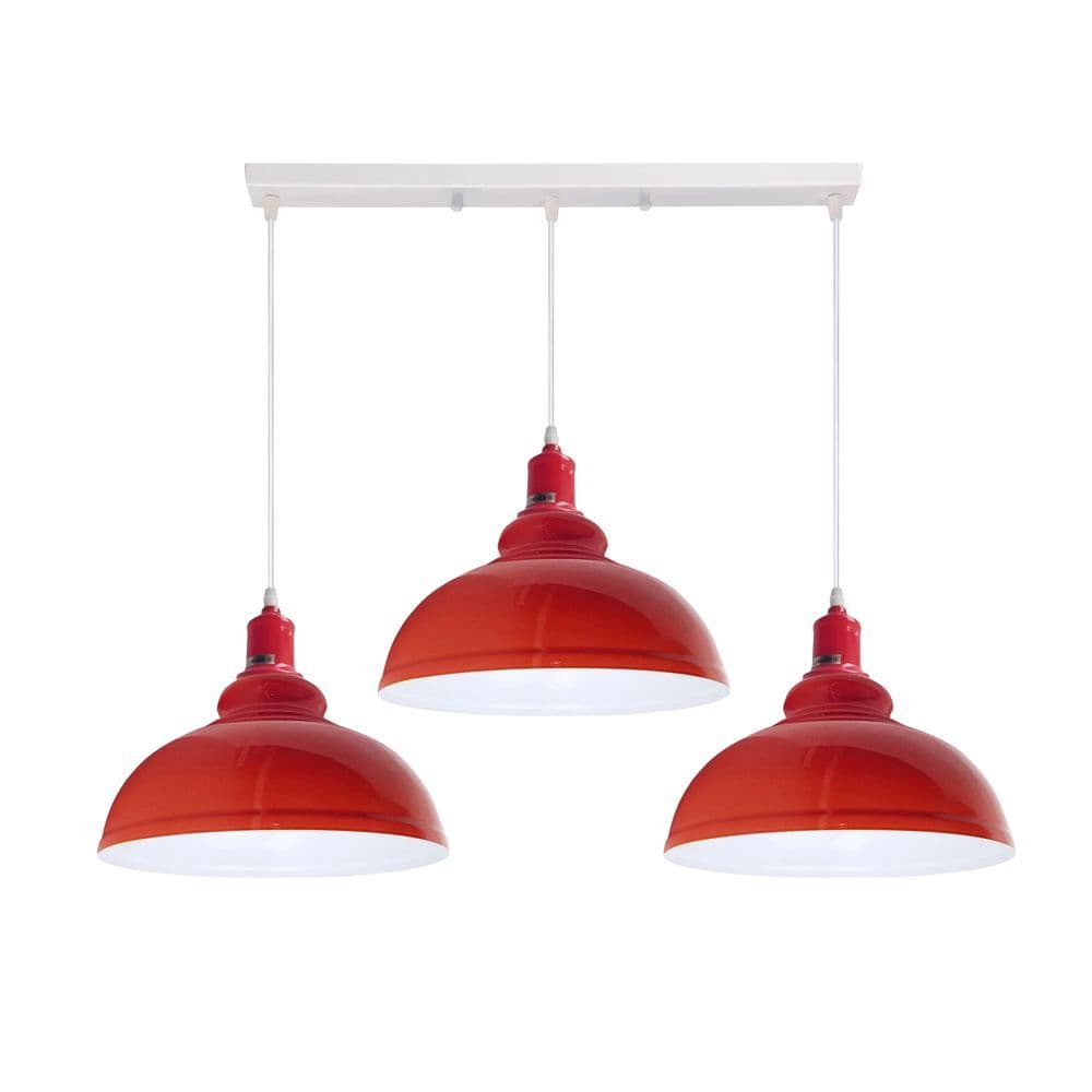image-Industrial Vintage Loft Kitchen Bar 3 Lights Fittings Ceiling Curvy Metal E27