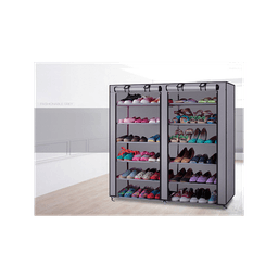 image-6-Row 2-Line 12 Lattices Non-woven Fabric Shoe Rack Gray