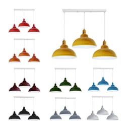image-Industrial Vintage Loft Kitchen Bar 3 Lights Fittings Ceiling Curvy Metal E27