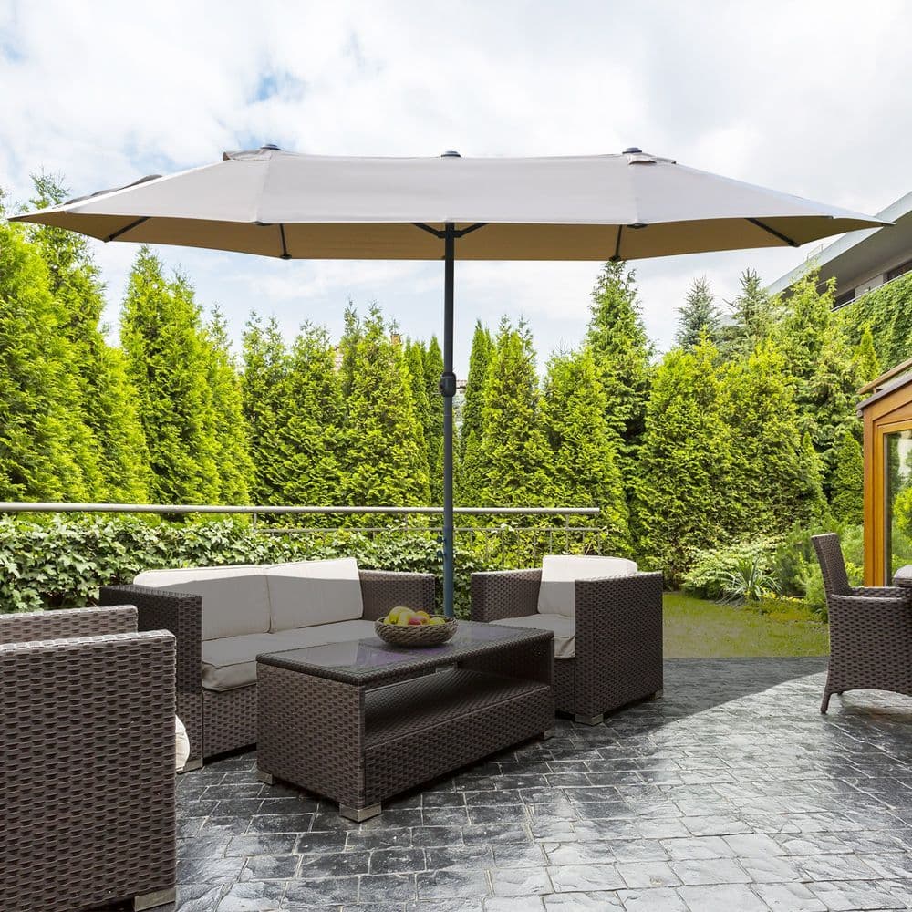 image-4.6m Garden Parasol Double-Sided Sun Umbrella Market Shelter Canopy