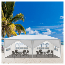 image-10'x20' Outdoor Party Tent with 6 Removable Sidewalls, Waterproof Canopy Patio Wedding Gazebo, White