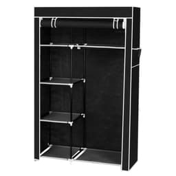 image-64" Portable Closet Storage Organizer Wardrobe Clothes Rack with Shelves Black