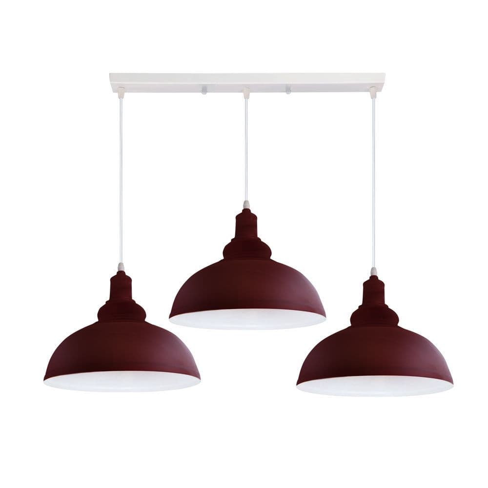 image-Industrial Vintage Loft Kitchen Bar 3 Lights Fittings Ceiling Curvy Metal E27
