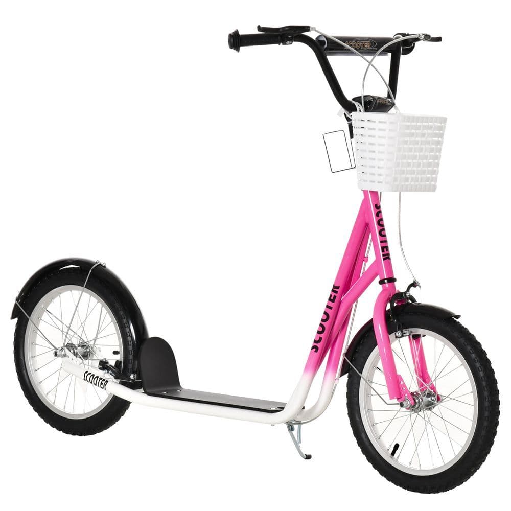 image-HOMCOM Kids Kick Scooter Teen Ride On Adjustable Children Scooter with Brakes