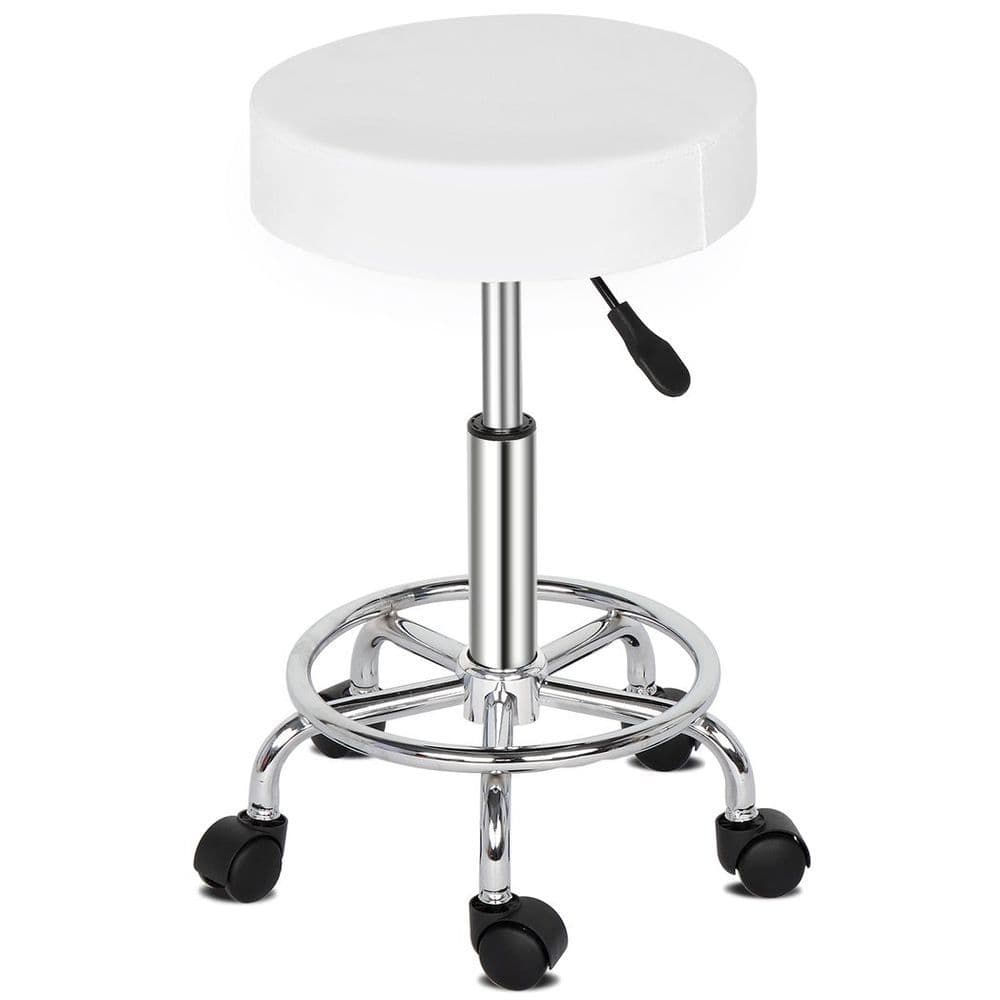 image-Round Stool Ha Ha Feet Rotation Bar Stool White