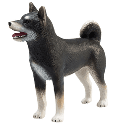 image-Shiba Inu Black Dog Figurine Realistic Pet Model