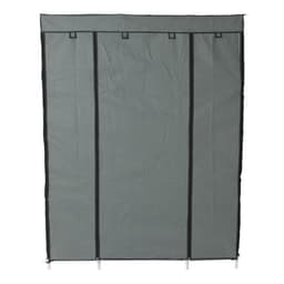 image-5-Layer 12-Compartment Non-woven Fabric Wardrobe Portable Closet Gray (133x46x170cm)