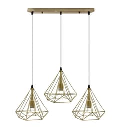 image-Gold Vintage Industrial E27 Ceiling Hanging Light Cage Shade Loft Style Metal Ceiling Pendant Lamp