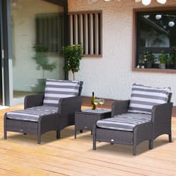 image-5-Piece PE Rattan Outdoor Garden Furniture Set