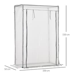image-100 x 50 x 150cm Greenhouse Steel Frame PE Cover with Roll-up Door Outdoor
