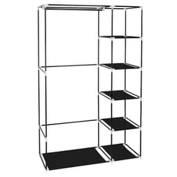image-67" Portable Clothes Closet Wardrobe with Non-woven Fabric and Hanging Rod Quick and Easy to Assemble Black