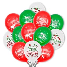 image-Multi Pack Christmas Party Balloons Decoration Set 12inch Latex Xmas Balloons