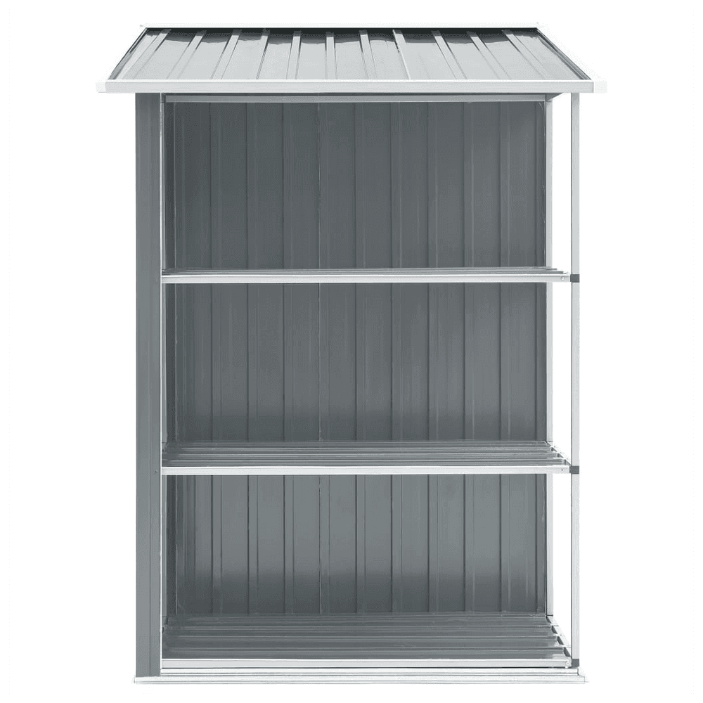 image-Garden Shed with Rack Grey 205x130x183 cm Iron