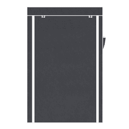 image-64" Portable Closet Storage Organizer Wardrobe Clothes Rack with Shelves Gray