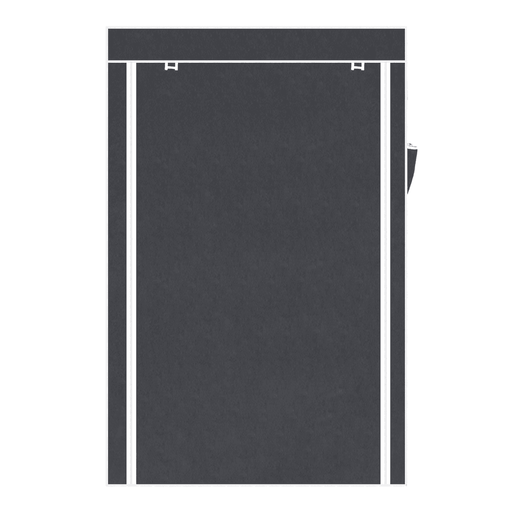 image-64" Portable Closet Storage Organizer Wardrobe Clothes Rack with Shelves Gray