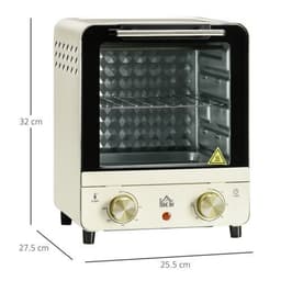 image-HOMCOM Convection Mini Oven Toaster Oven with Baking Tray Wire Rack Crumb Tray